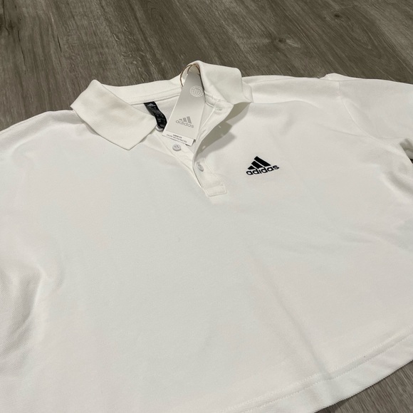 Adidas White Polo Crop Top - Picture 3 of 8